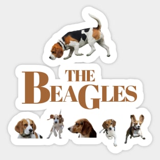 The Beagles - black background Sticker